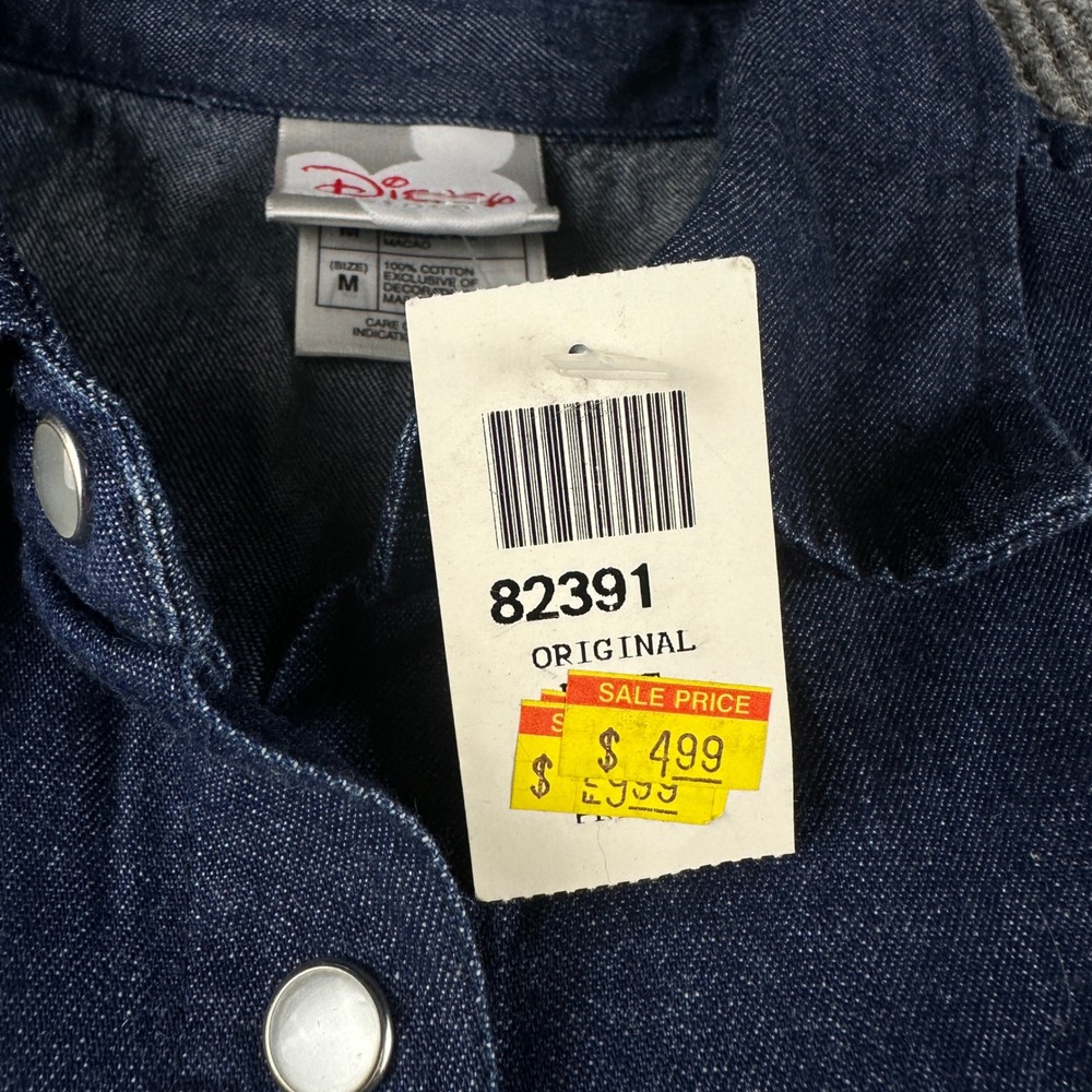 Disney Store Winnie the Pooh Denim Shirt Dress Blue Embroidered NWT Vintage MED - Picture 4 of 7